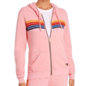 Aviator Nation 5 Stripe Zip Hoodie Sweatshirt